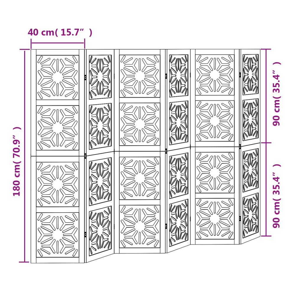 Kamerscherm met 5 panelen massief paulowniahout bruin en zwart is nu te koop bij PeponiXL, paradijselijk wonen!