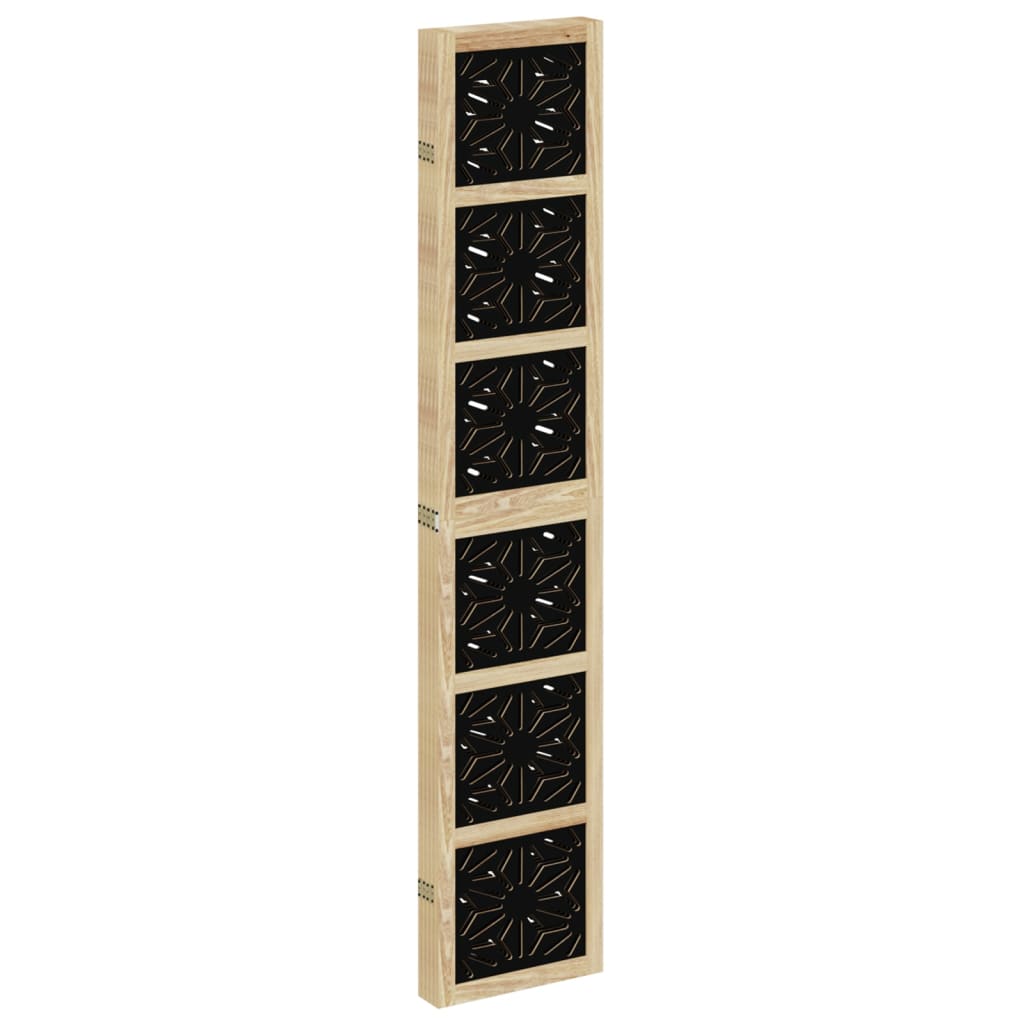 Kamerscherm met 5 panelen massief paulowniahout bruin en zwart is nu te koop bij PeponiXL, paradijselijk wonen!