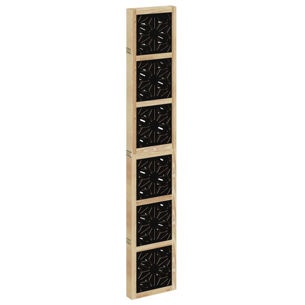 Kamerscherm met 5 panelen massief paulowniahout bruin en zwart is nu te koop bij PeponiXL, paradijselijk wonen!