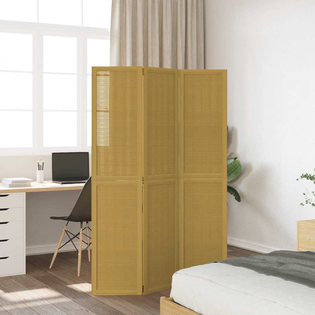 Kamerscherm met 3 panelen massief paulowniahout bruin is nu te koop bij PeponiXL, paradijselijk wonen!