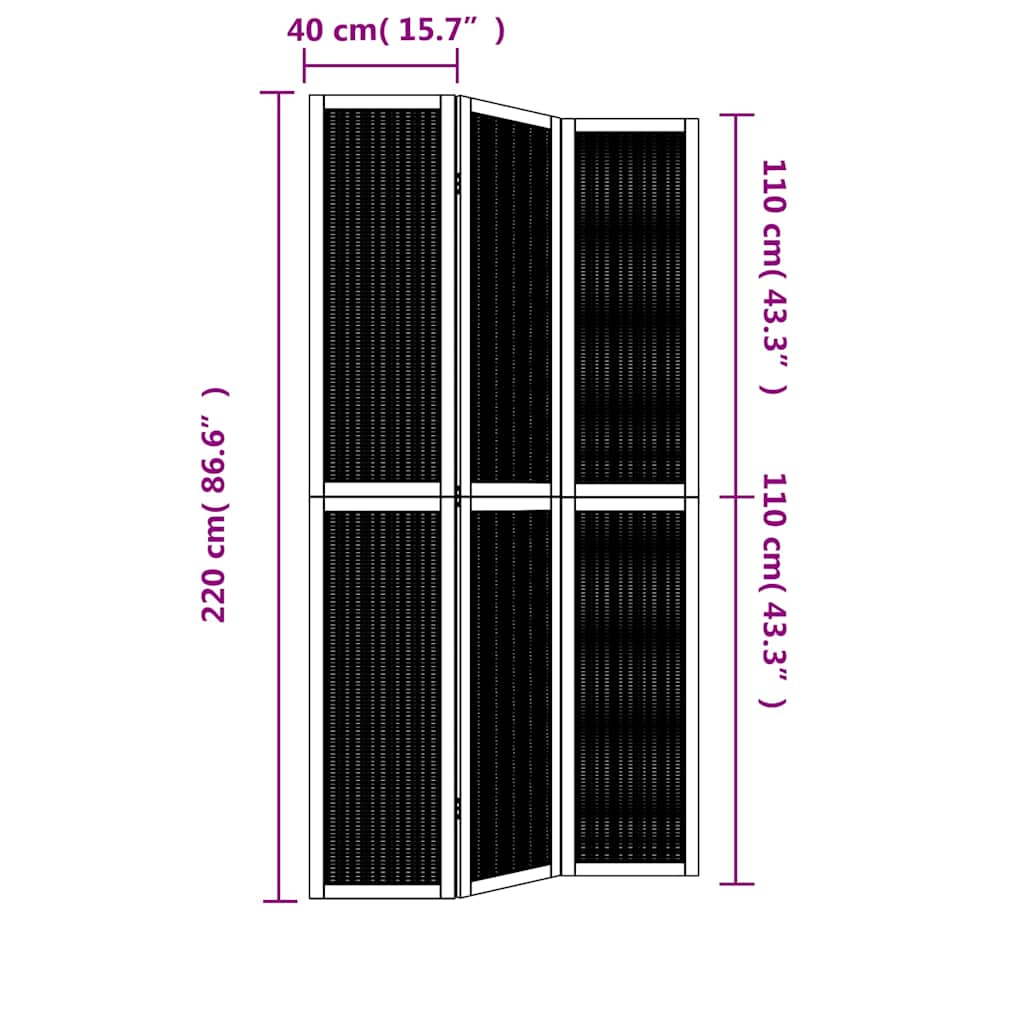 Kamerscherm met 3 panelen massief paulowniahout bruin is nu te koop bij PeponiXL, paradijselijk wonen!