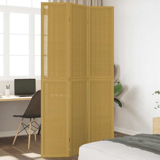 Kamerscherm met 3 panelen massief paulowniahout bruin is nu te koop bij PeponiXL, paradijselijk wonen!