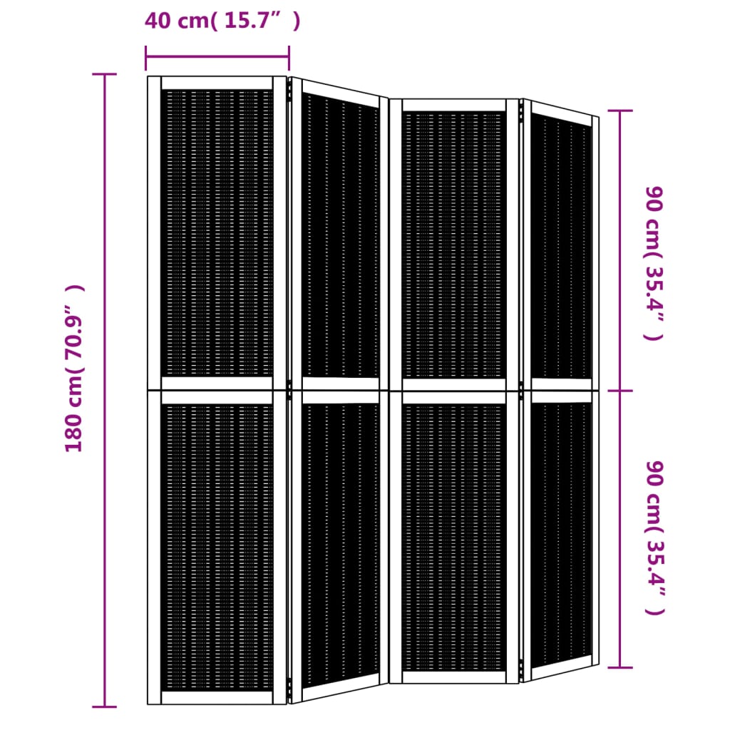 Kamerscherm met 4 panelen massief paulowniahout bruin is nu te koop bij PeponiXL, paradijselijk wonen!