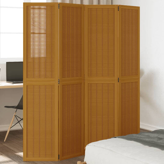 Kamerscherm met 4 panelen massief paulowniahout bruin is nu te koop bij PeponiXL, paradijselijk wonen!