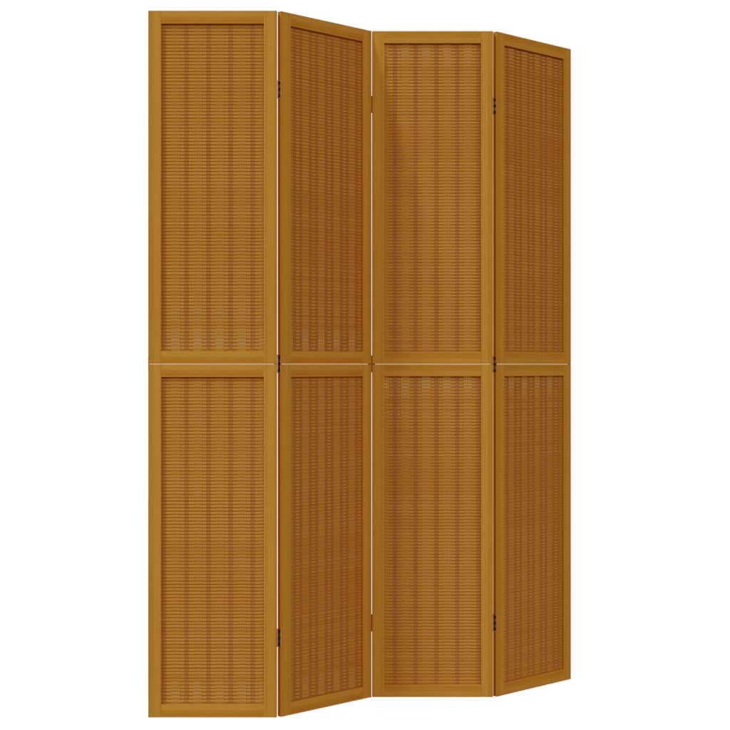 Kamerscherm met 4 panelen massief paulowniahout bruin is nu te koop bij PeponiXL, paradijselijk wonen!