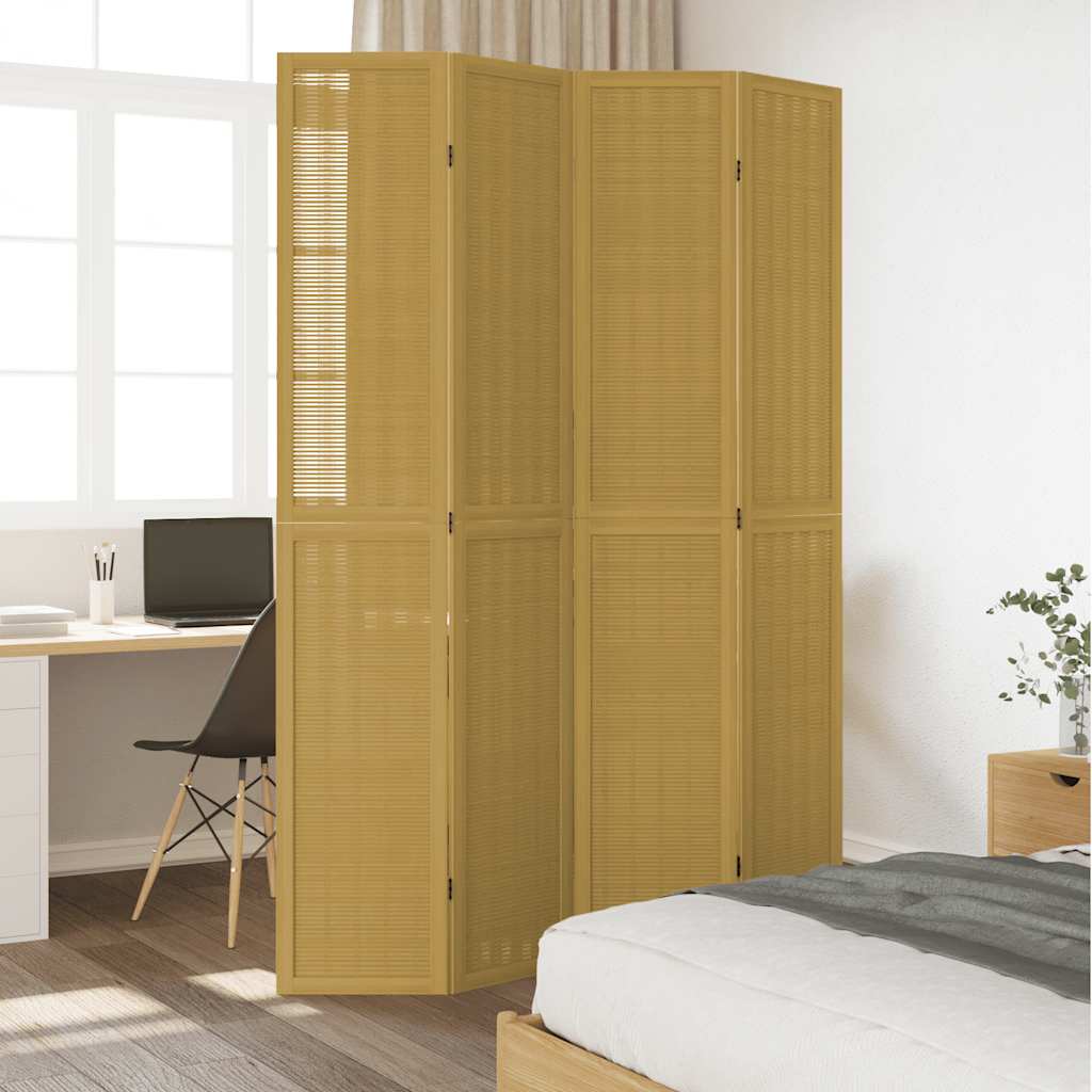 Kamerscherm met 4 panelen massief paulowniahout bruin is nu te koop bij PeponiXL, paradijselijk wonen!