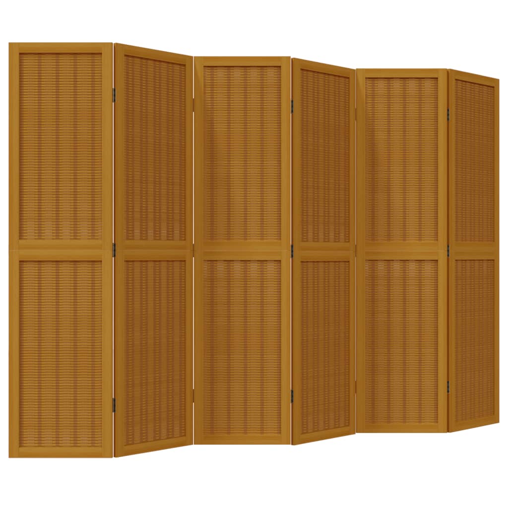 Kamerscherm met 6 panelen massief paulowniahout bruin is nu te koop bij PeponiXL, paradijselijk wonen!
