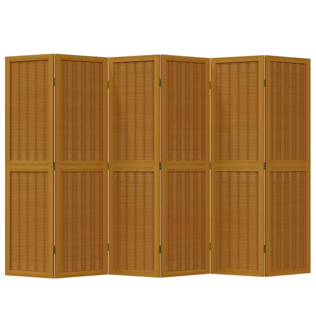 Kamerscherm met 6 panelen massief paulowniahout bruin is nu te koop bij PeponiXL, paradijselijk wonen!