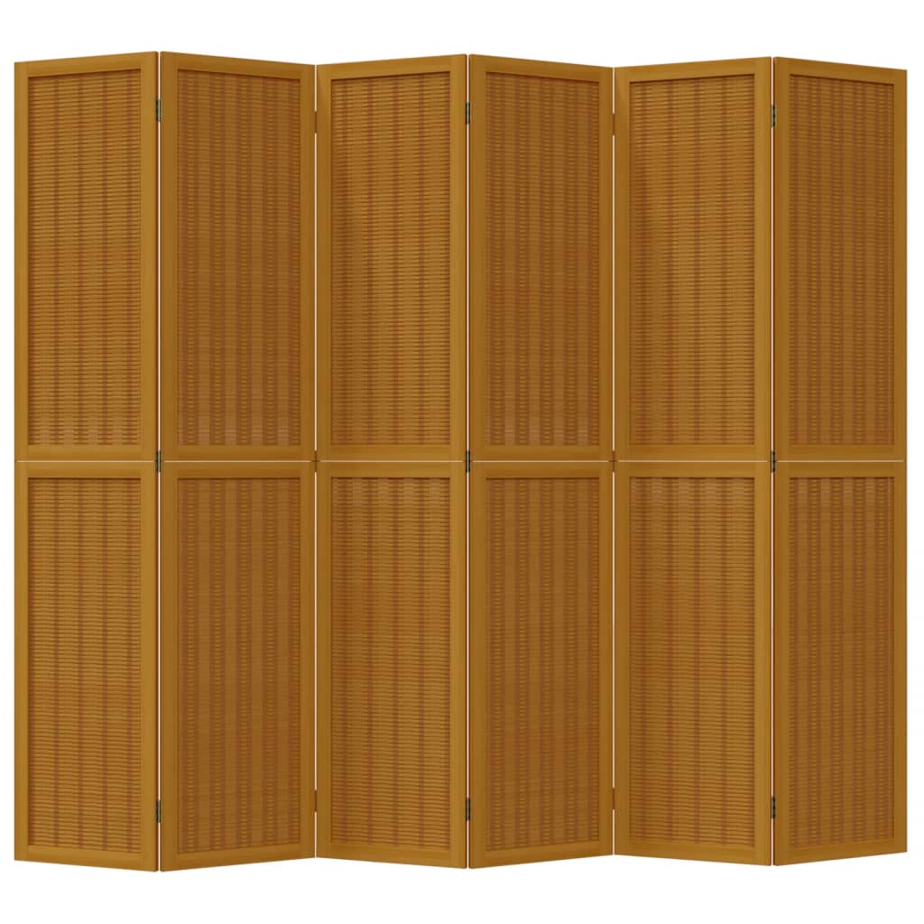 Kamerscherm met 6 panelen massief paulowniahout bruin is nu te koop bij PeponiXL, paradijselijk wonen!