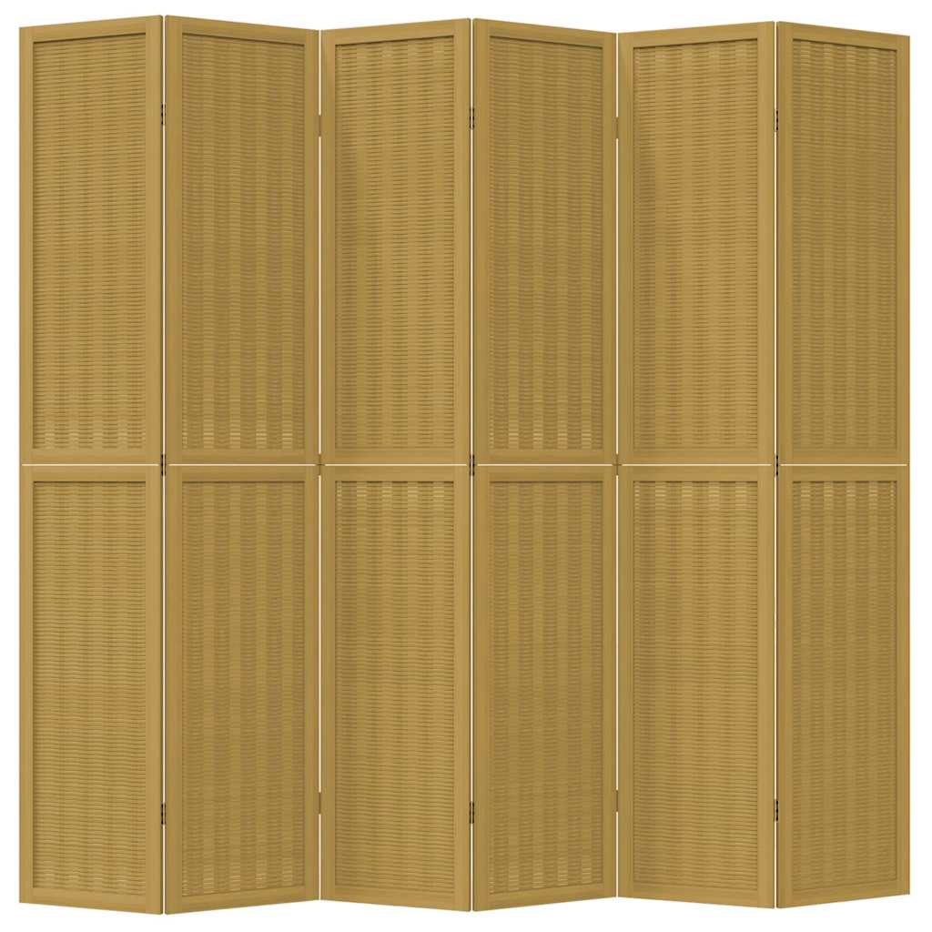 Kamerscherm met 6 panelen massief paulowniahout bruin is nu te koop bij PeponiXL, paradijselijk wonen!