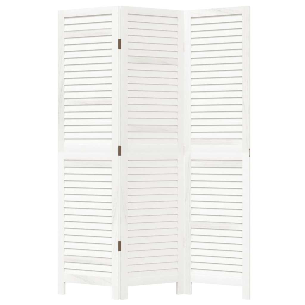 Kamerscherm met 3 panelen massief paulowniahout wit is nu te koop bij PeponiXL, paradijselijk wonen!
