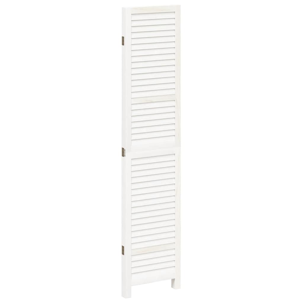 Kamerscherm met 3 panelen massief paulowniahout wit is nu te koop bij PeponiXL, paradijselijk wonen!