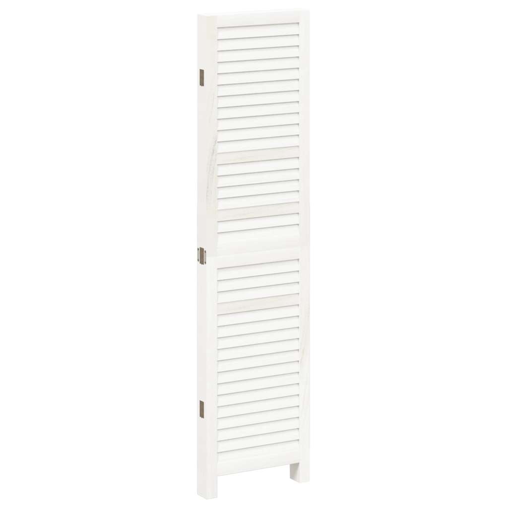 Kamerscherm met 4 panelen massief paulowniahout wit is nu te koop bij PeponiXL, paradijselijk wonen!