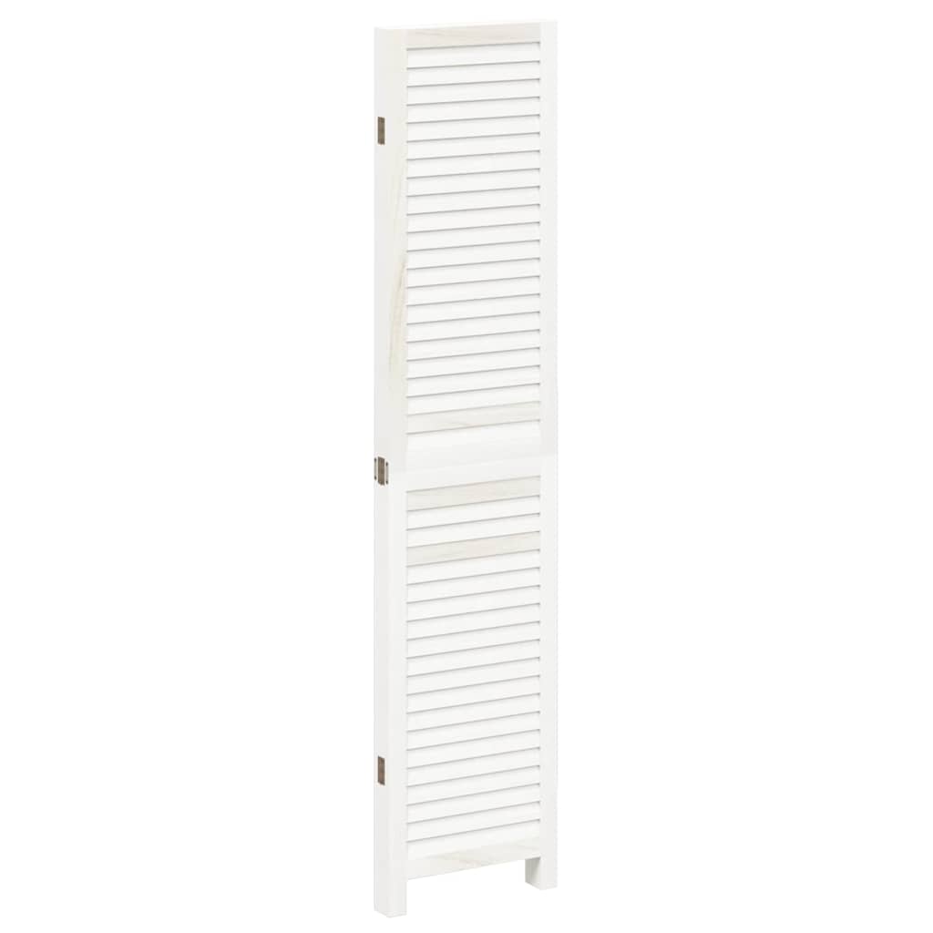 Kamerscherm met 4 panelen massief paulowniahout wit is nu te koop bij PeponiXL, paradijselijk wonen!