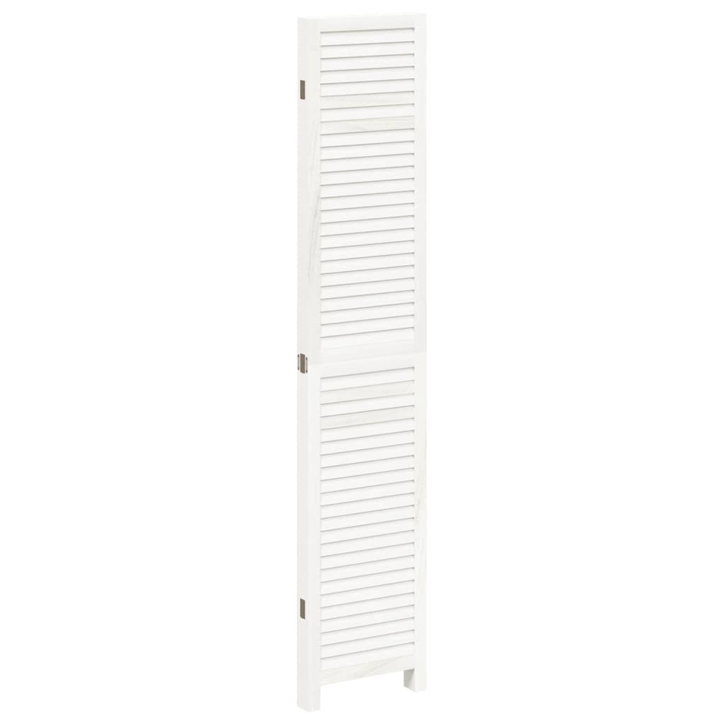 Kamerscherm met 4 panelen massief paulowniahout wit is nu te koop bij PeponiXL, paradijselijk wonen!