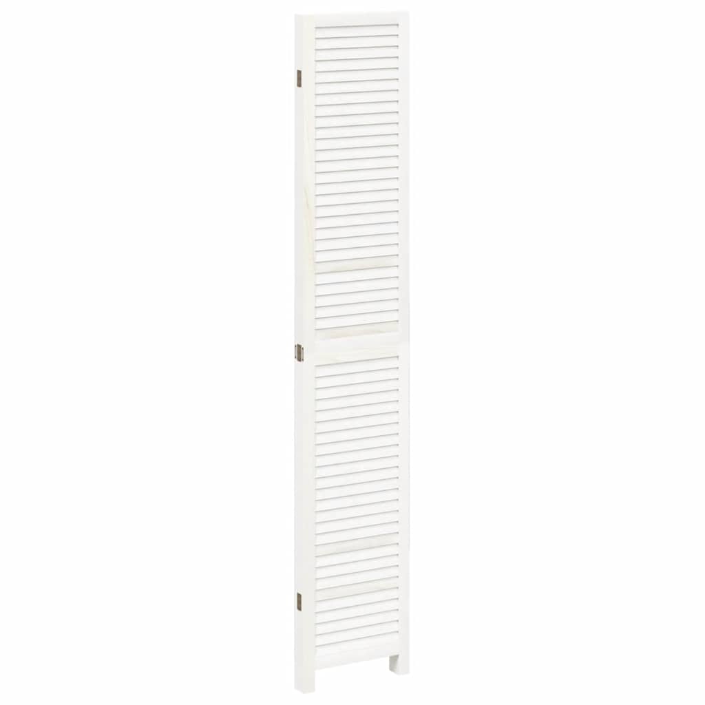 Kamerscherm met 4 panelen massief paulowniahout wit is nu te koop bij PeponiXL, paradijselijk wonen!