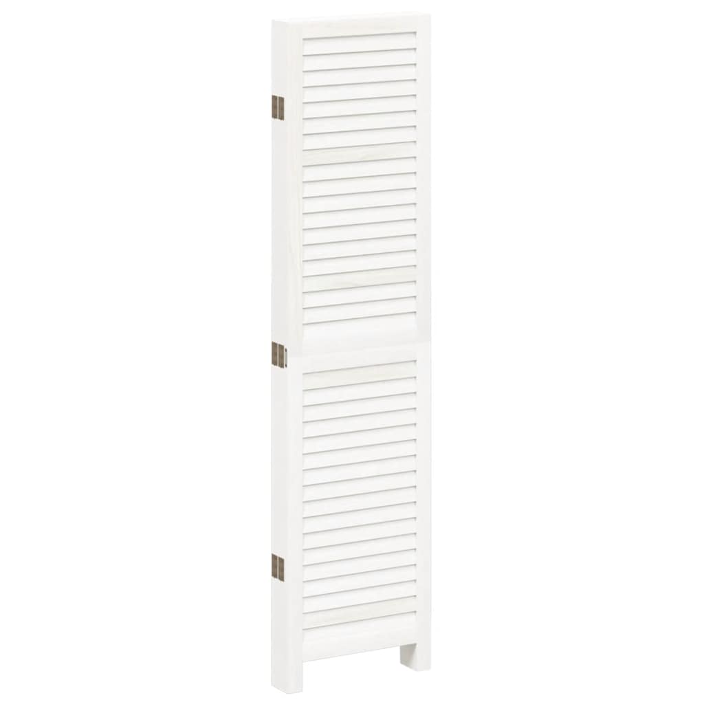 Kamerscherm met 5 panelen massief paulowniahout wit is nu te koop bij PeponiXL, paradijselijk wonen!