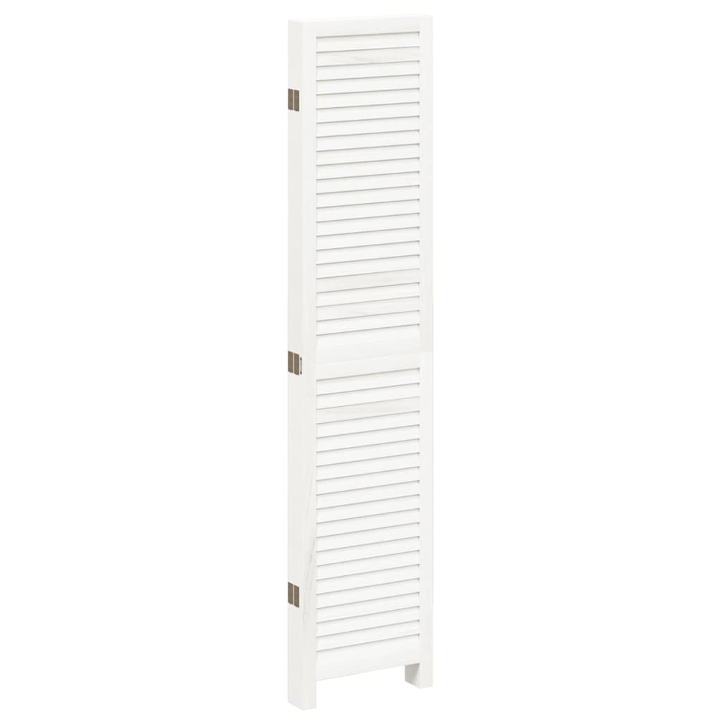 Kamerscherm met 5 panelen massief paulowniahout wit is nu te koop bij PeponiXL, paradijselijk wonen!