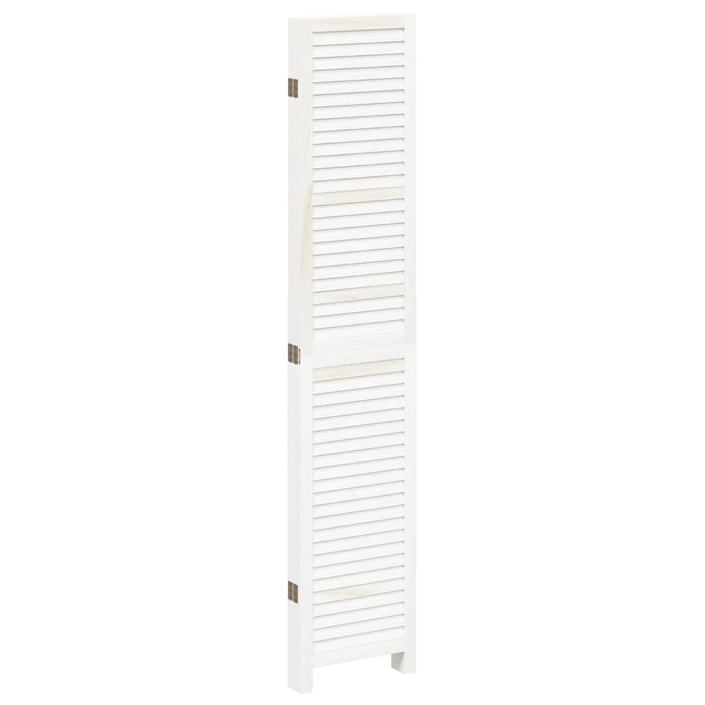 Kamerscherm met 5 panelen massief paulowniahout wit is nu te koop bij PeponiXL, paradijselijk wonen!