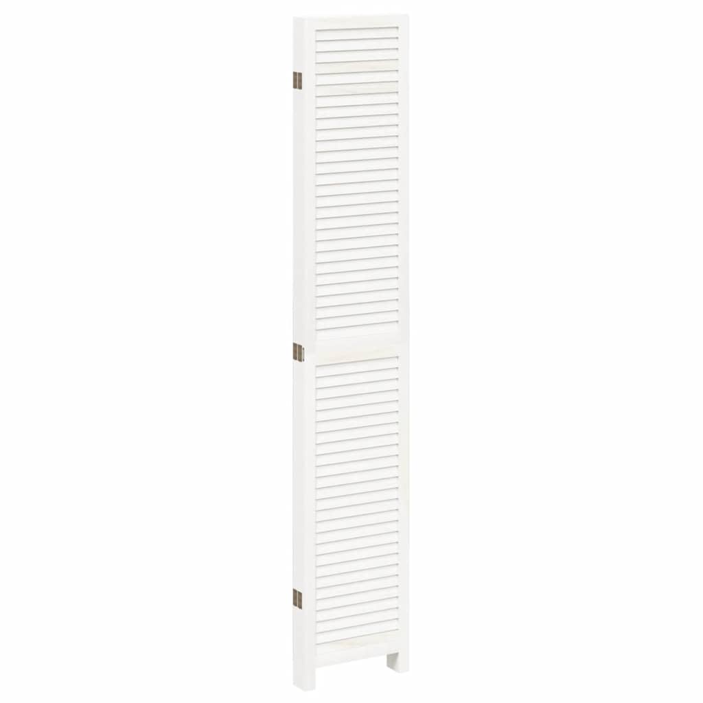 Kamerscherm met 5 panelen massief paulowniahout wit is nu te koop bij PeponiXL, paradijselijk wonen!