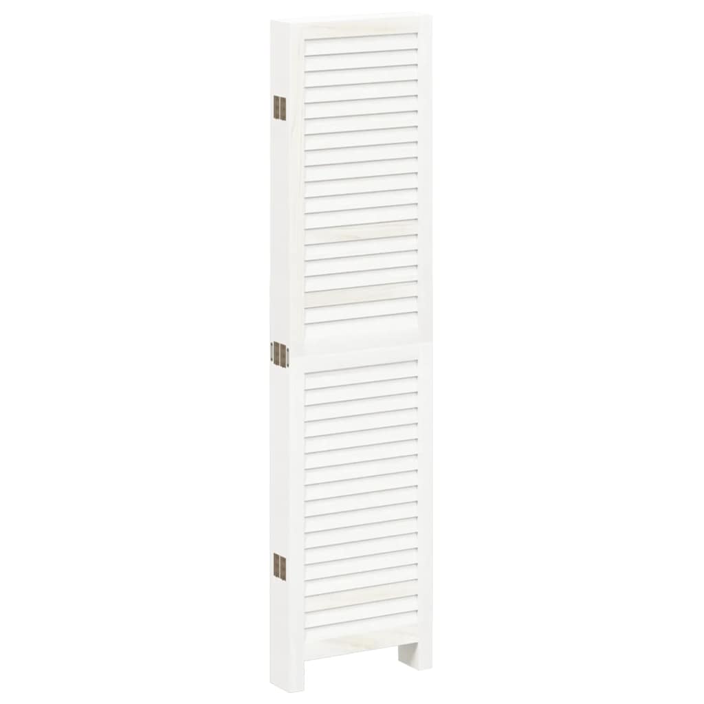 Kamerscherm met 6 panelen massief paulowniahout wit is nu te koop bij PeponiXL, paradijselijk wonen!