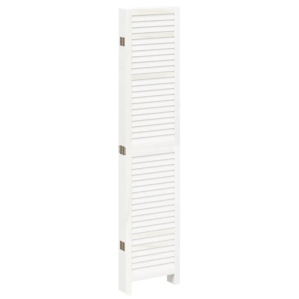 Kamerscherm met 6 panelen massief paulowniahout wit is nu te koop bij PeponiXL, paradijselijk wonen!