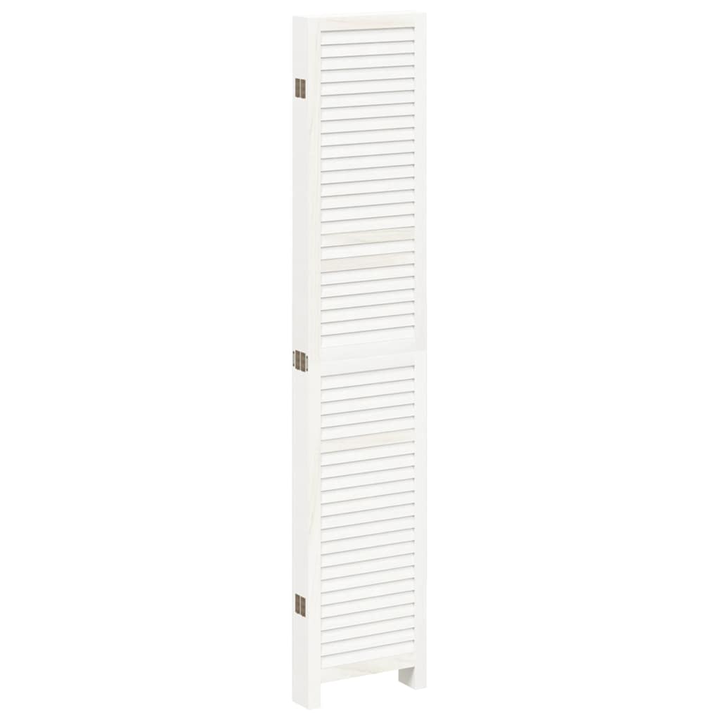 Kamerscherm met 6 panelen massief paulowniahout wit is nu te koop bij PeponiXL, paradijselijk wonen!