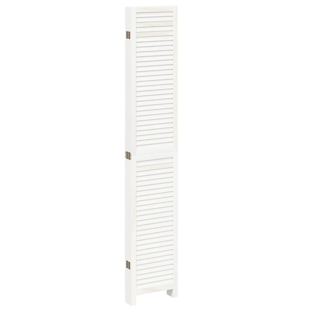 Kamerscherm met 6 panelen massief paulowniahout wit is nu te koop bij PeponiXL, paradijselijk wonen!