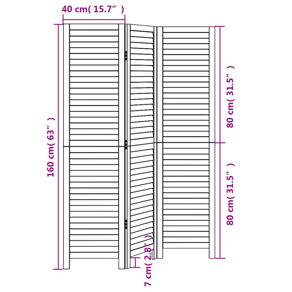 Kamerscherm met 3 panelen massief paulowniahout zwart is nu te koop bij PeponiXL, paradijselijk wonen!