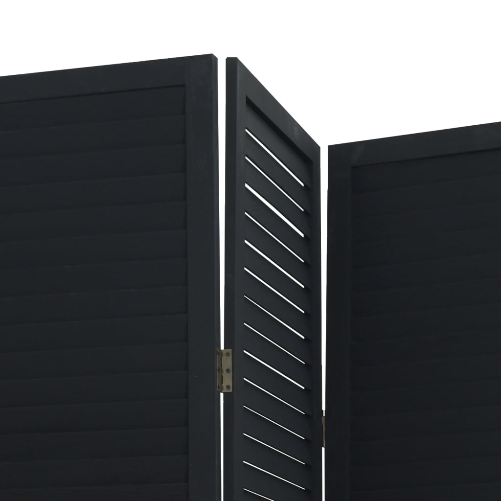 Kamerscherm met 3 panelen massief paulowniahout zwart is nu te koop bij PeponiXL, paradijselijk wonen!