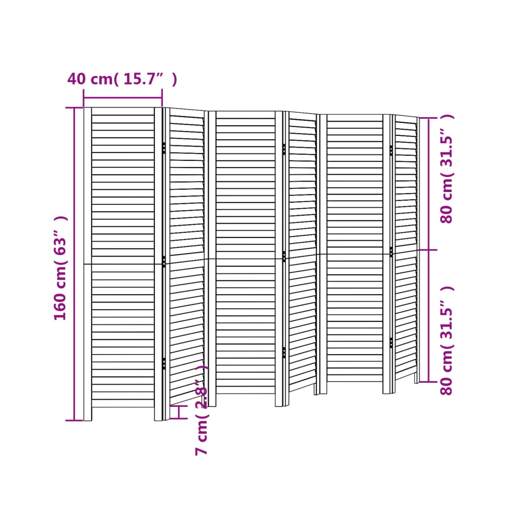 Kamerscherm met 6 panelen massief paulowniahout zwart is nu te koop bij PeponiXL, paradijselijk wonen!