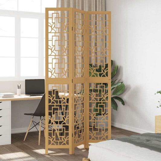 Kamerscherm met 3 panelen massief paulowniahout bruin is nu te koop bij PeponiXL, paradijselijk wonen!