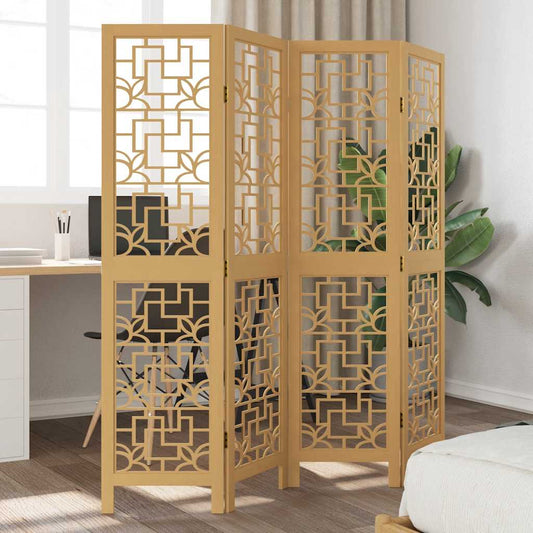 Kamerscherm met 4 panelen massief paulowniahout bruin is nu te koop bij PeponiXL, paradijselijk wonen!