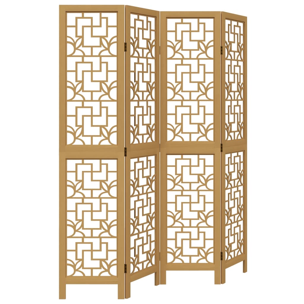 Kamerscherm met 4 panelen massief paulowniahout bruin is nu te koop bij PeponiXL, paradijselijk wonen!