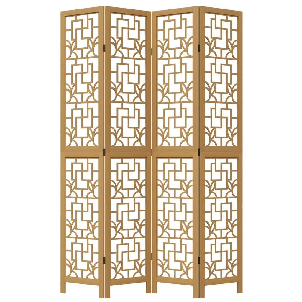 Kamerscherm met 4 panelen massief paulowniahout bruin is nu te koop bij PeponiXL, paradijselijk wonen!