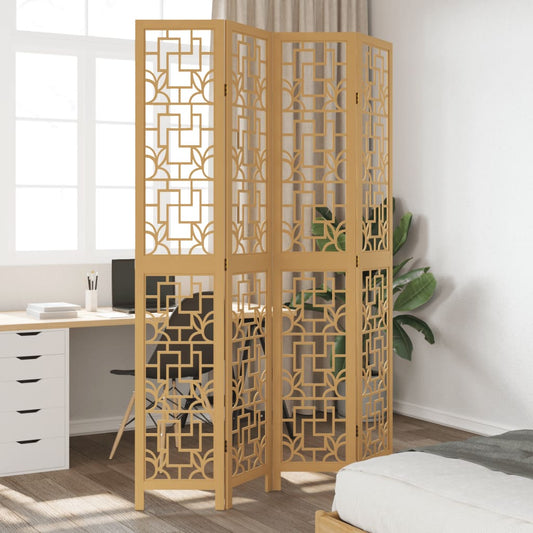 Kamerscherm met 4 panelen massief paulowniahout bruin is nu te koop bij PeponiXL, paradijselijk wonen!