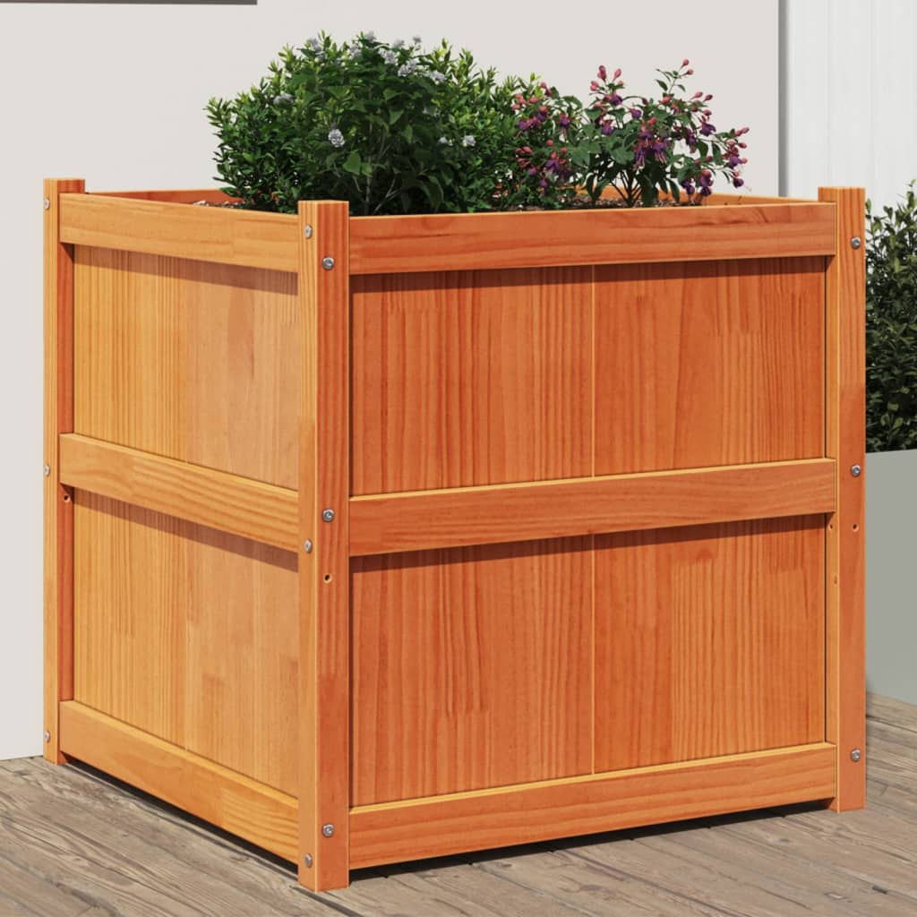 Plantenbak 70x70x70 cm massief grenenhout wasbruin is nu te koop bij PeponiXL, paradijselijk wonen!