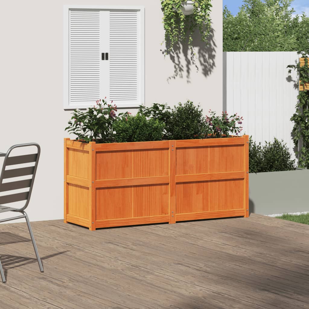 Plantenbak 150x50x70 cm massief grenenhout wasbruin is nu te koop bij PeponiXL, paradijselijk wonen!