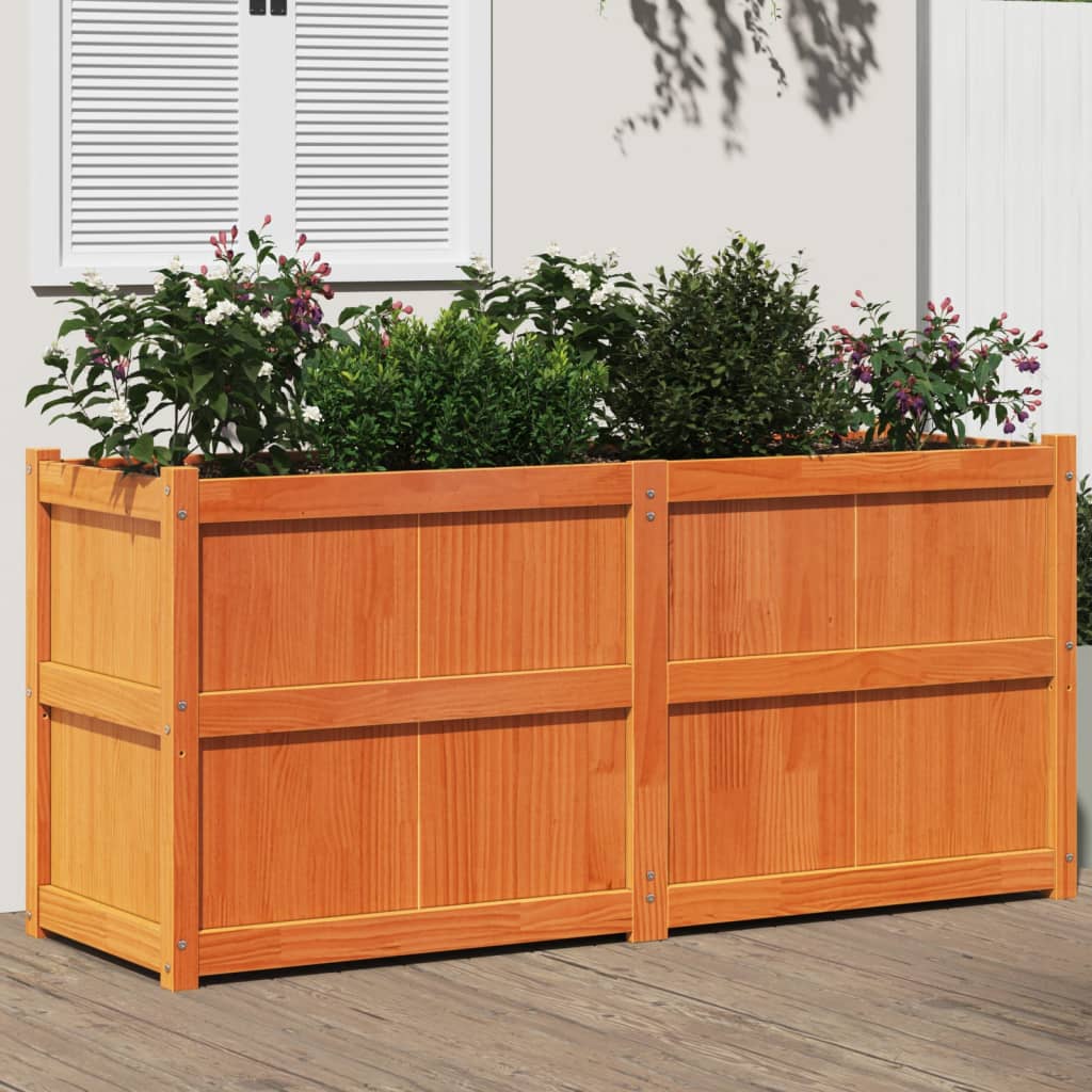 Plantenbak 150x50x70 cm massief grenenhout wasbruin is nu te koop bij PeponiXL, paradijselijk wonen!
