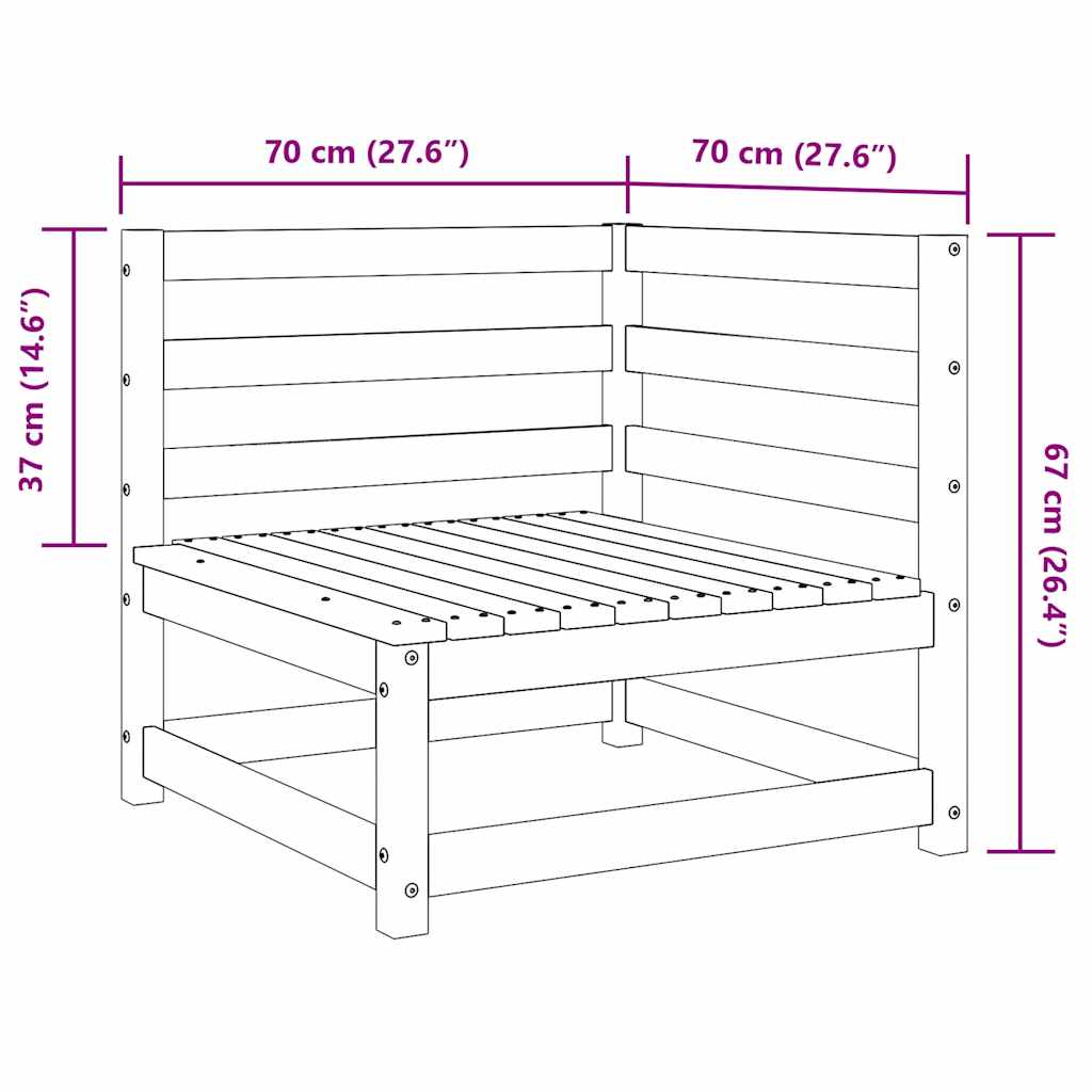Tuinhoekbank 2 st 70x70x67 cm massief grenenhout wasbruin is nu te koop bij PeponiXL, paradijselijk wonen!
