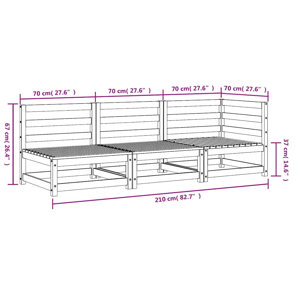 Tuinbank 3-zits geïmpregneerd grenenhout is nu te koop bij PeponiXL, paradijselijk wonen!