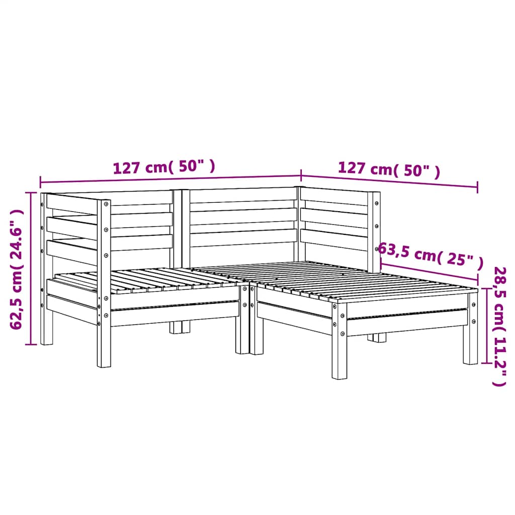 Tuinbank 2-zits met voetenbank geïmpregneerd hout is nu te koop bij PeponiXL, paradijselijk wonen!