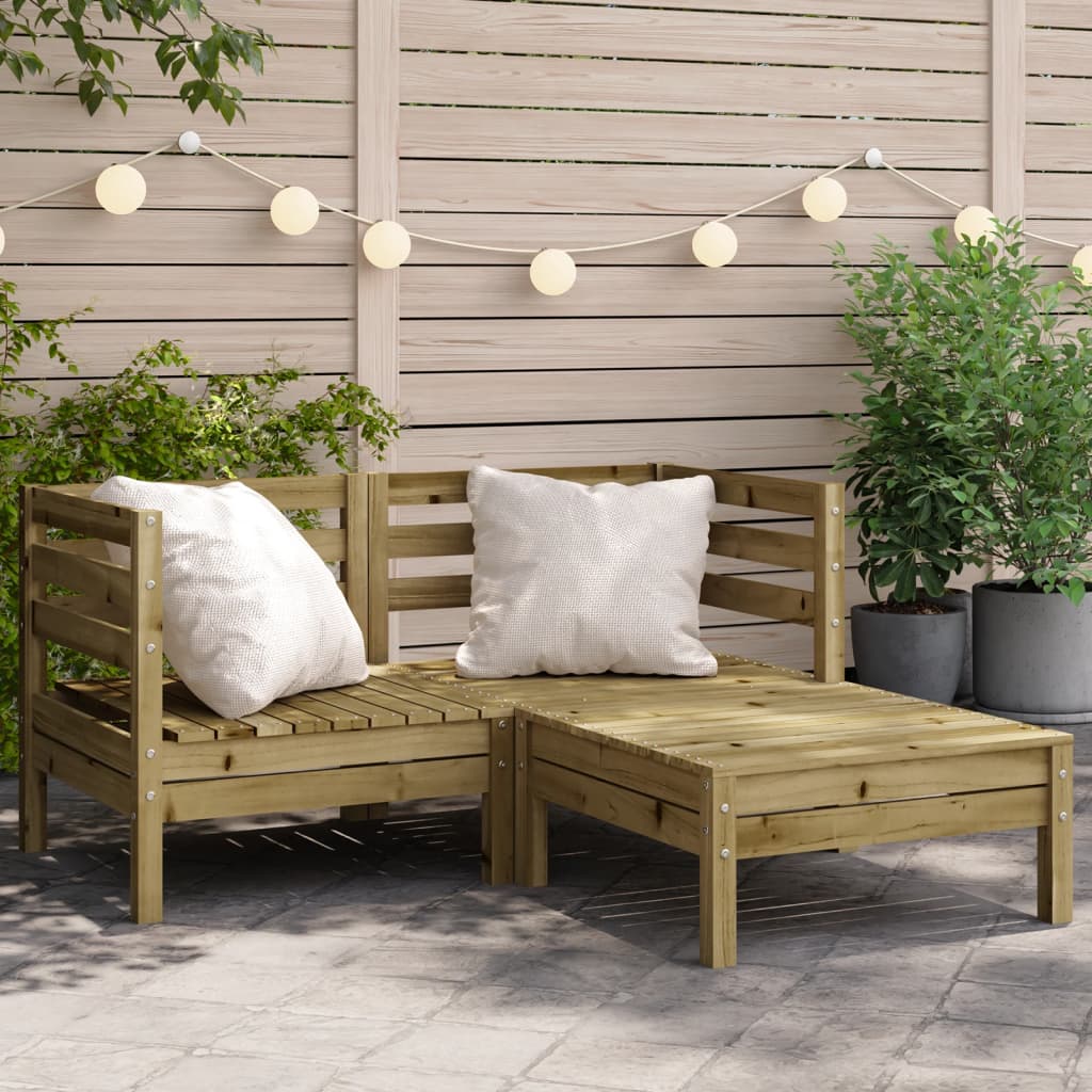 Tuinbank 2-zits met voetenbank geïmpregneerd hout is nu te koop bij PeponiXL, paradijselijk wonen!