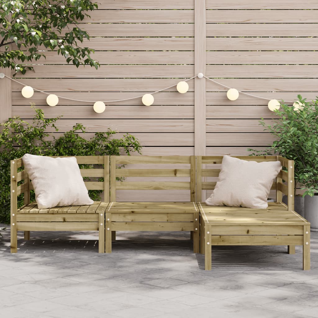 Tuinbank 3-zits met voetenbank geïmpregneerd hout wasbruin is nu te koop bij PeponiXL, paradijselijk wonen!