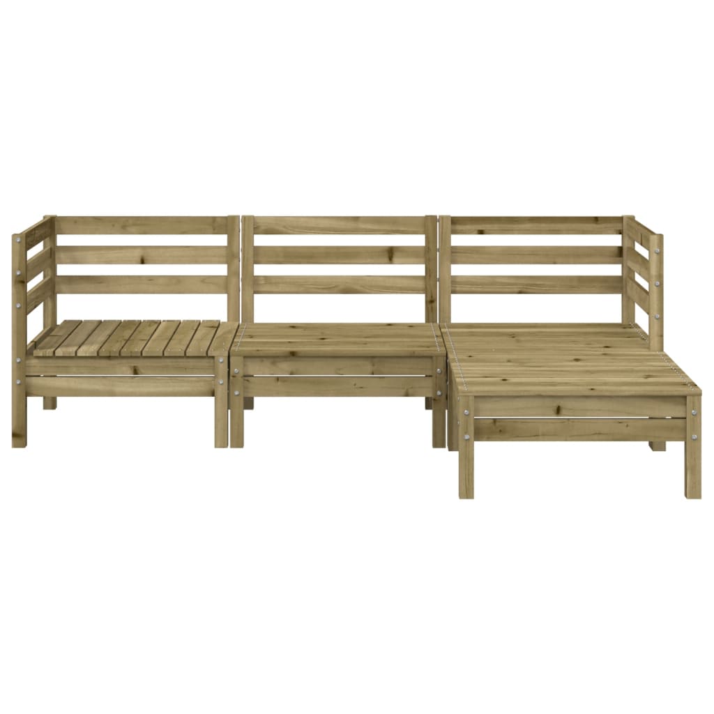 Tuinbank 3-zits met voetenbank geïmpregneerd hout wasbruin is nu te koop bij PeponiXL, paradijselijk wonen!