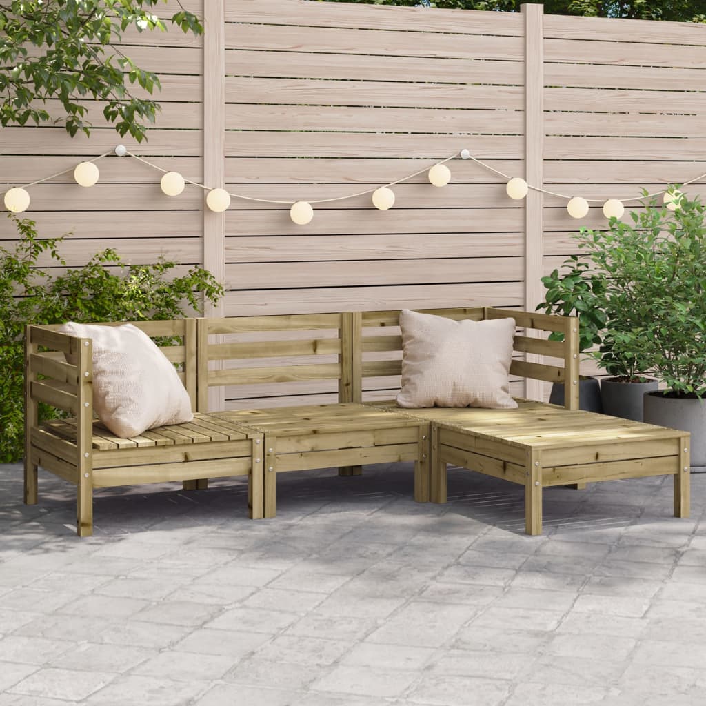 Tuinbank 3-zits met voetenbank geïmpregneerd hout wasbruin is nu te koop bij PeponiXL, paradijselijk wonen!
