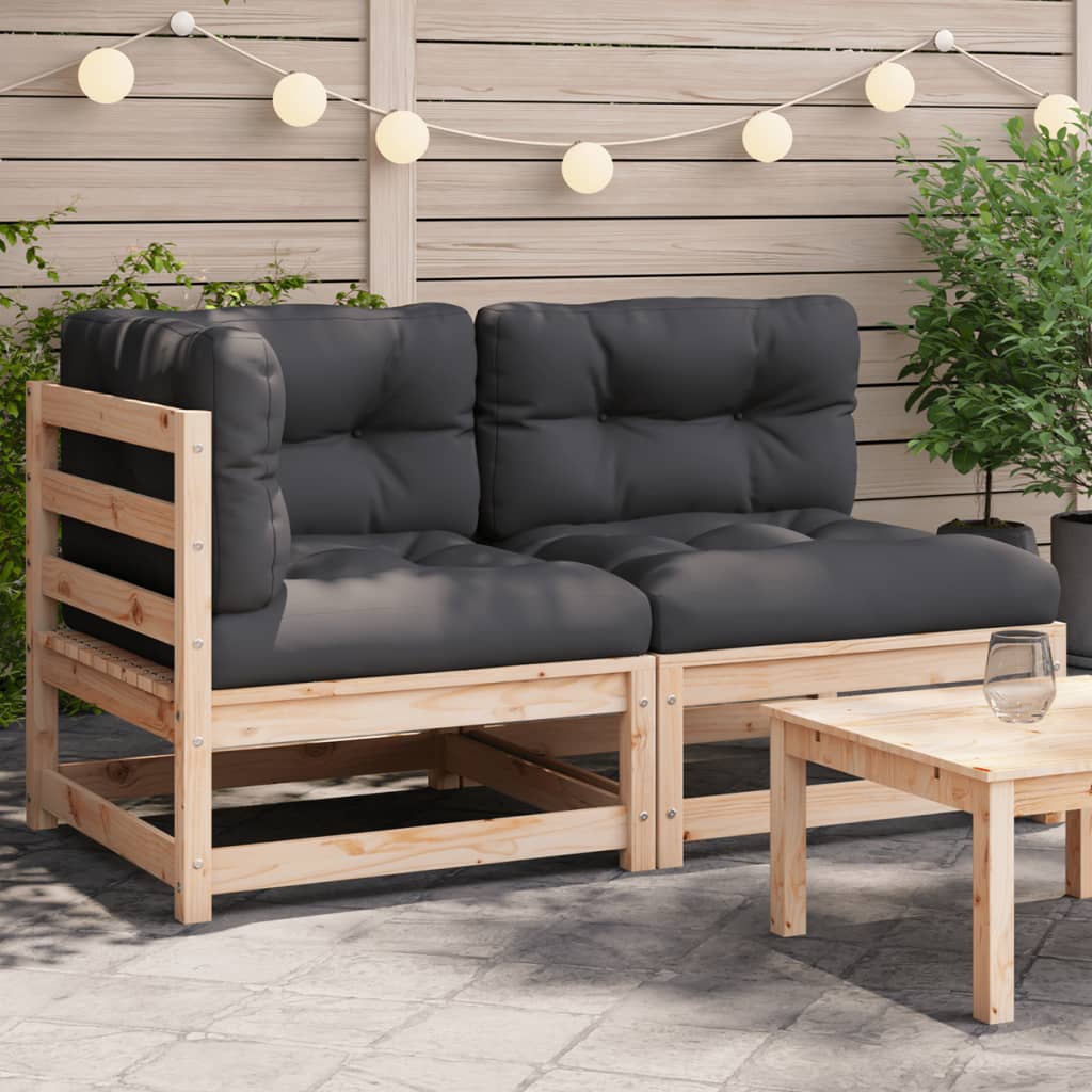 Tuinbank 2-zits met kussens massief grenenhout is nu te koop bij PeponiXL, paradijselijk wonen!