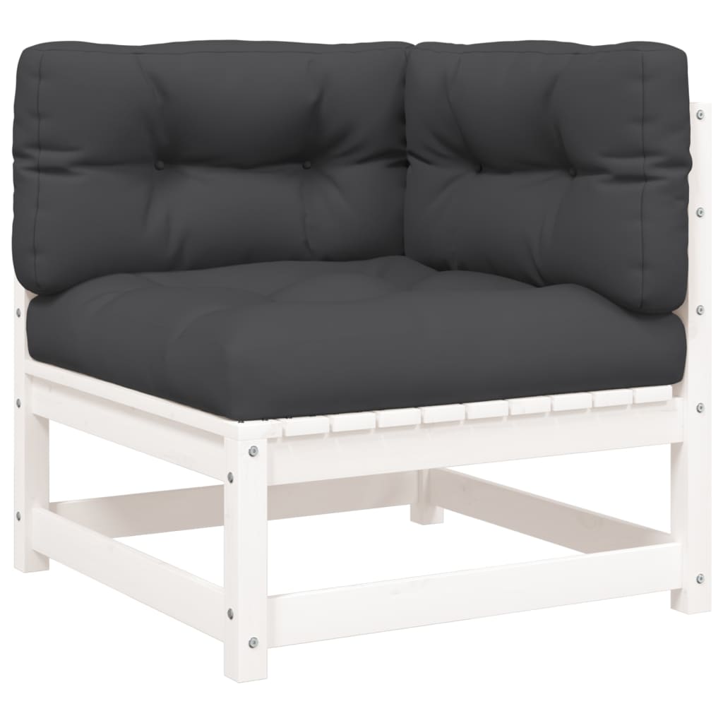 Tuinbank 2-zits met kussens massief grenenhout wit is nu te koop bij PeponiXL, paradijselijk wonen!