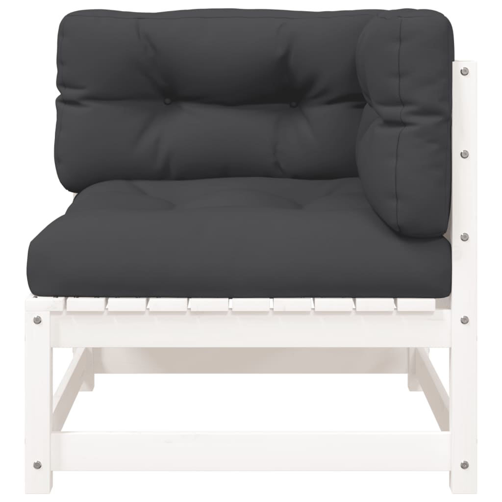 Tuinbank 2-zits met kussens massief grenenhout wit is nu te koop bij PeponiXL, paradijselijk wonen!
