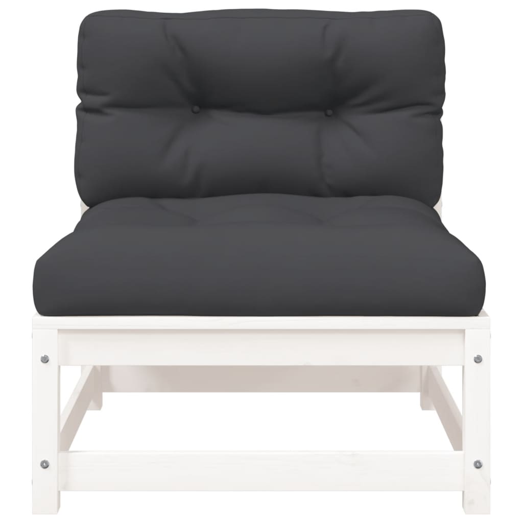 Tuinbank 2-zits met kussens massief grenenhout wit is nu te koop bij PeponiXL, paradijselijk wonen!
